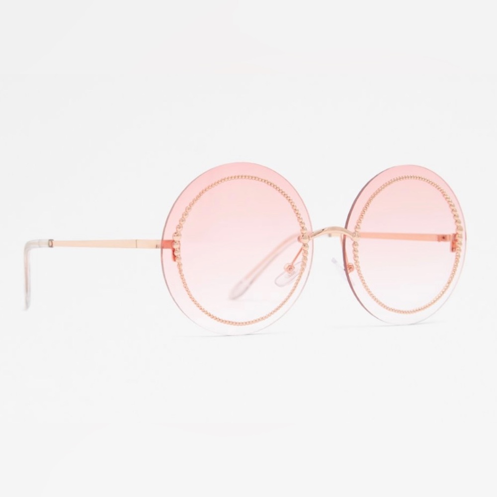 Sunglasses that have a soft color tint of pink